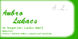 ambro lukacs business card
